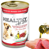 Консервирана храна за кучета HEALTHY MEAT All days Beef And Spelt с прясно говеждо месо, пилешко, пуешко и спелта